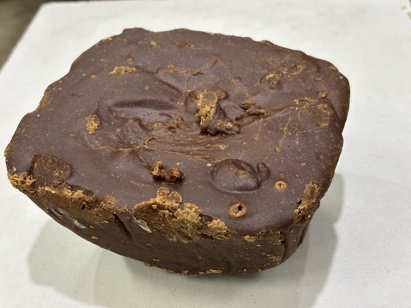 Natural cane jaggery (gur) block from India